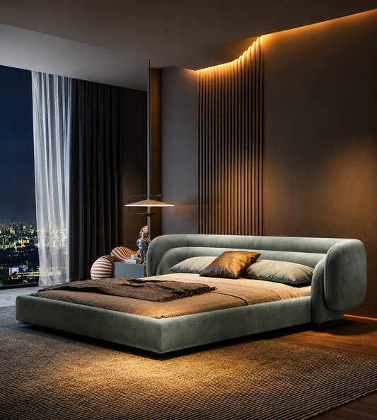 Maria Upholstered Bed with dual headboard