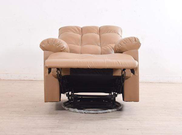 Chandler Rocker Recliner In Sand Brown Leatherette GMC Standard Sofa FN-GMC-003335