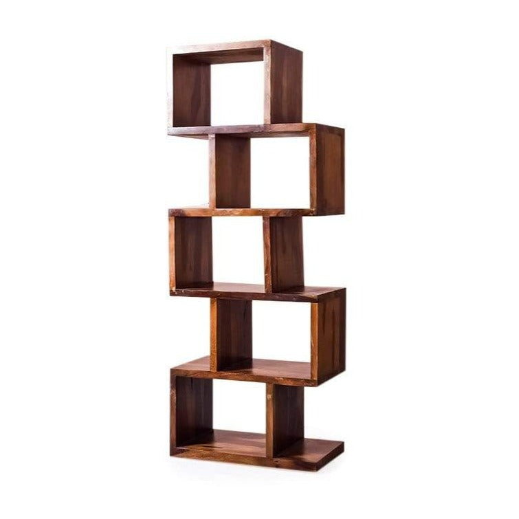 Jefferson Bookshelf cum Display Cabinet in Teak Finish by WoodsWorth GMC Standard Storage FN-GMC-008422