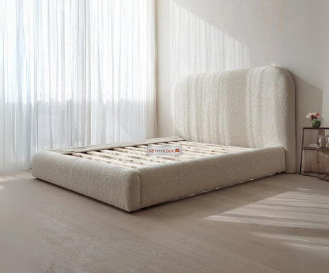 Helsinki Bed in Premium Boucle Fabric