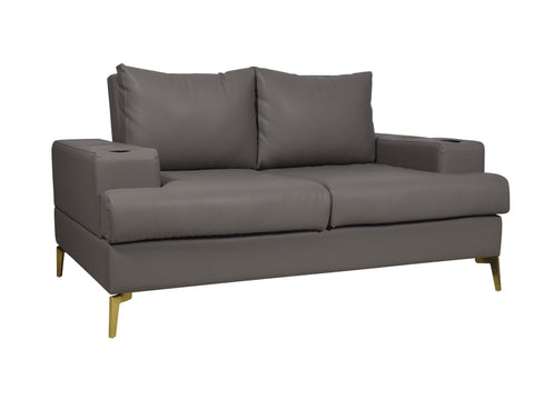 Duncan 2 Seater in Grey Leatherette