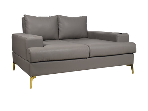 Duncan 2 Seater in Grey Leatherette