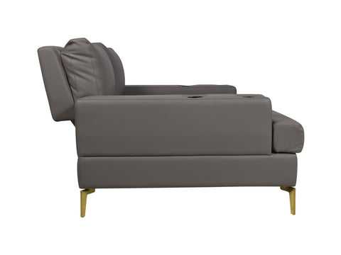 Duncan 2 Seater in Grey Leatherette