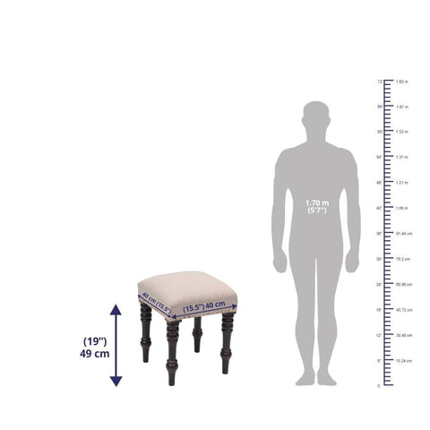 Claudia Round Side Stool in Mahogany Legs