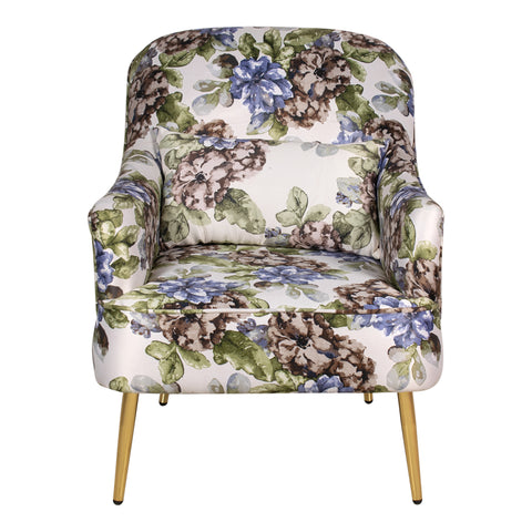 Aline Lounge Chair In Printed Fabric