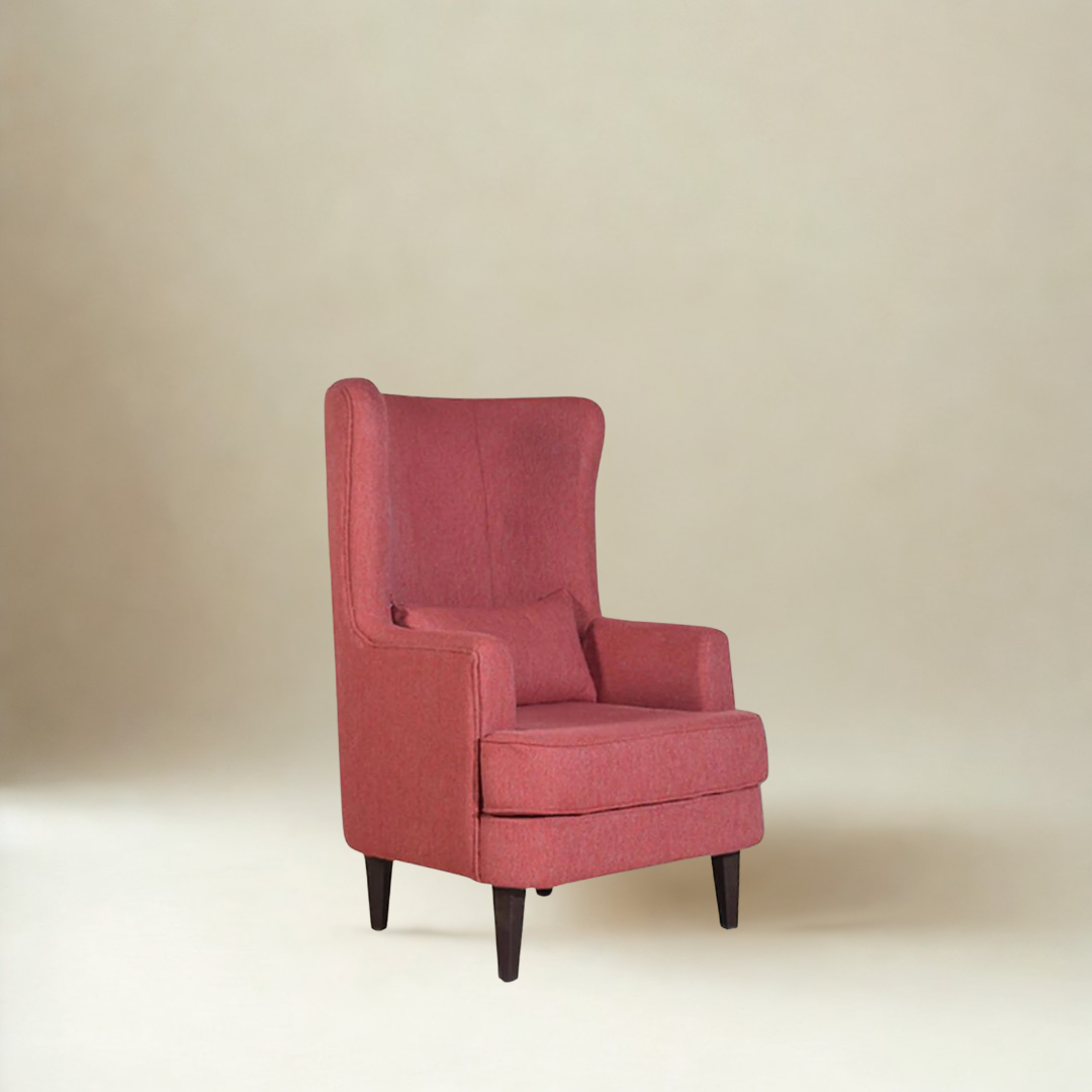 Titus Beauty High Back Wing Chair Jute Fabric