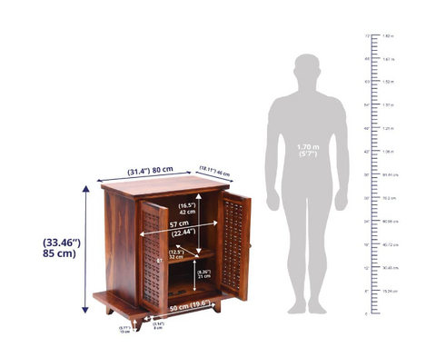 Cleone Mandir Praying Unit in Sheesham Wood