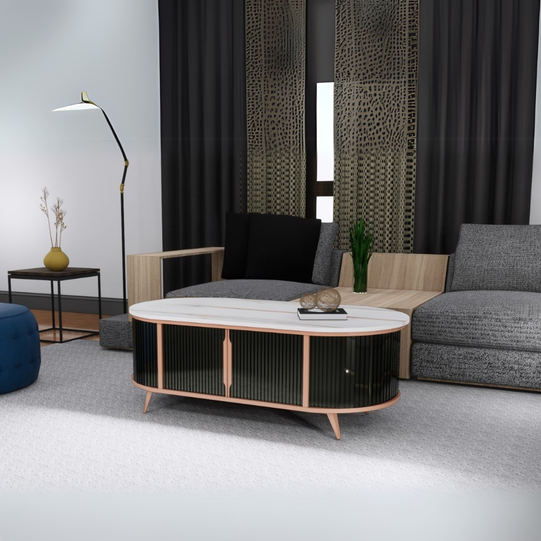 Greeve Coffee Table in Marble Top