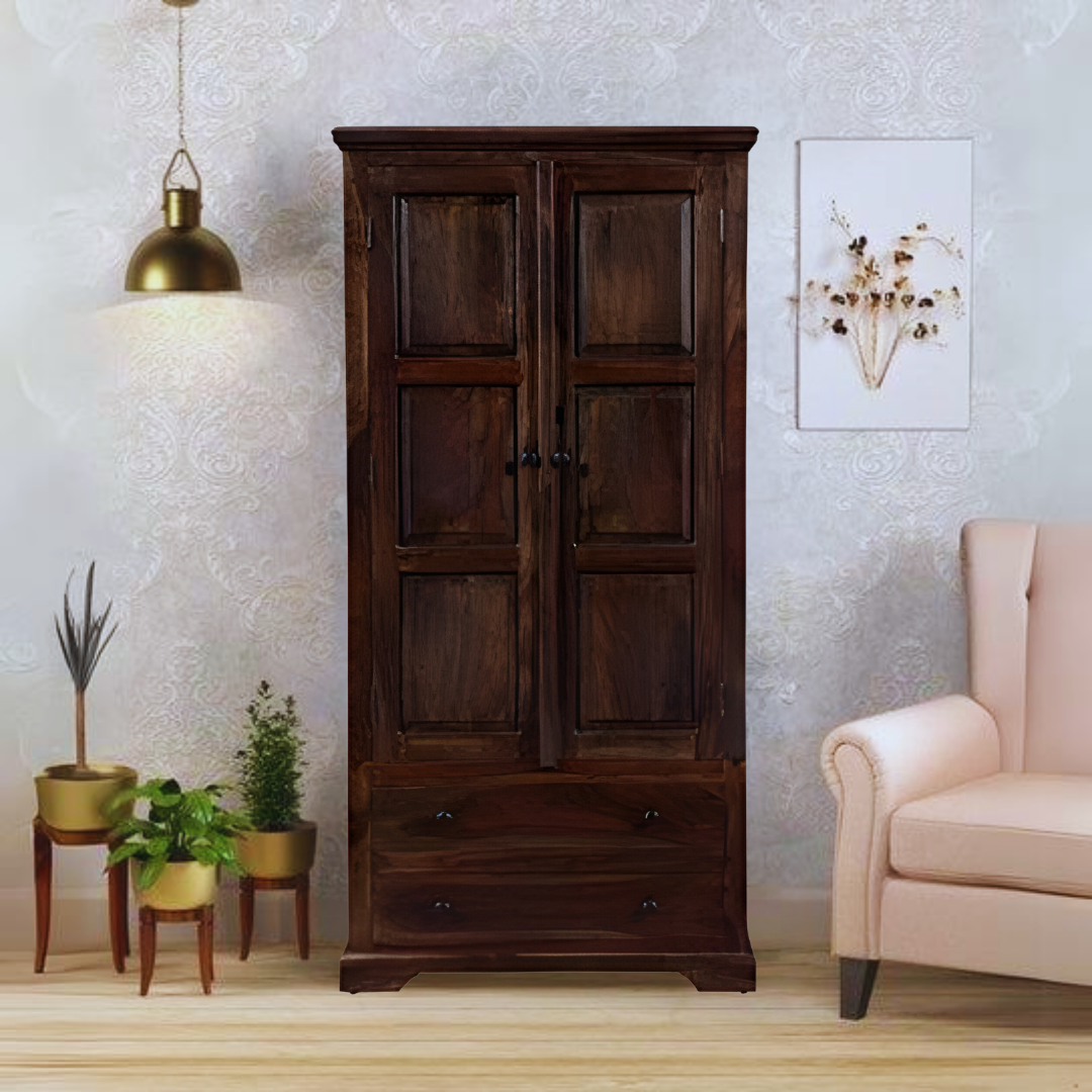 Bracket 2 Door Wardrobe in Sheesham Wood