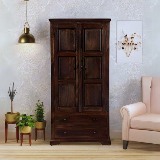Bracket 2 Door Wardrobe in Sheesham Wood