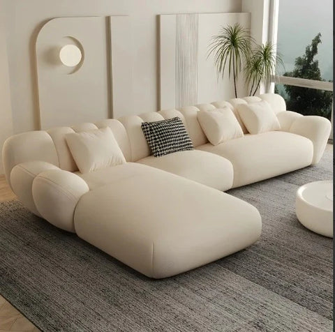 Everett Sectional Sofa Set In Premium Fabric