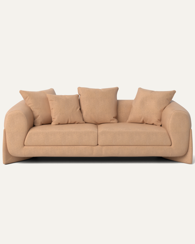 Uchiha 2 Seater Motorized Recliner in Fabric — Peach Grain