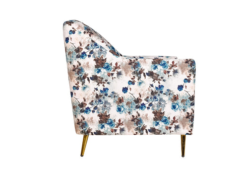 Adoree Lounge Chair in Premium Velvet Fabric