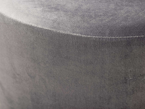 Vera Ottoman In Grey in Velvet Fabric