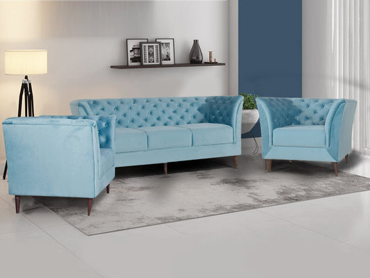 Watson Sofa Set In Premium Velvet Fabric (3+1+1)