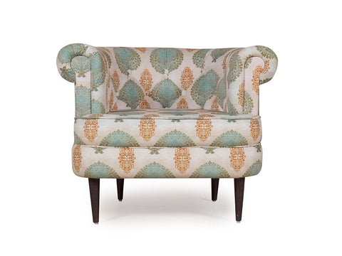 Bardot Lounge Chair In Floral Premium Suede
