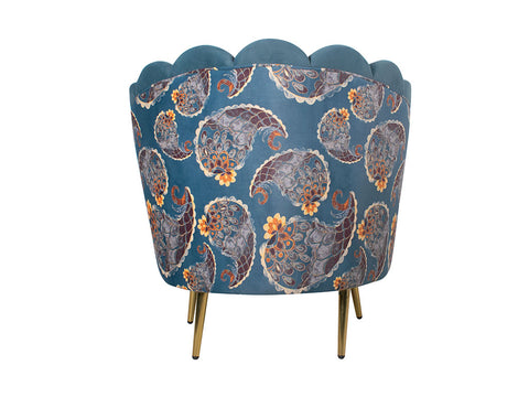 Velma Lounge Chair In Dual Tone Velvet Fabric