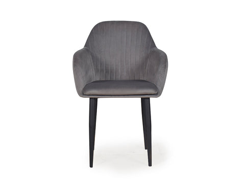 Harley Slipper Chair In Grey Fabric