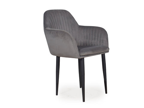 Harley Slipper Chair In Grey Fabric