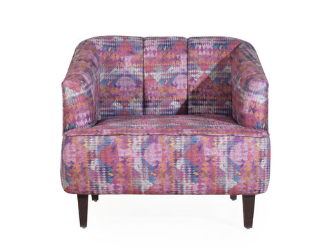 Nelio Lounge Chair In Premium Printed Velvet Fabric