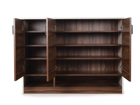 Olivia Shoe Rack Cabinet in Walnut Finish