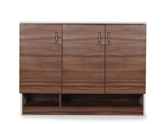 Olivia Shoe Rack Cabinet in Walnut Finish
