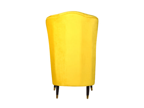 Mylo High Back Wing Chair Premium Suede Yellow Fabric
