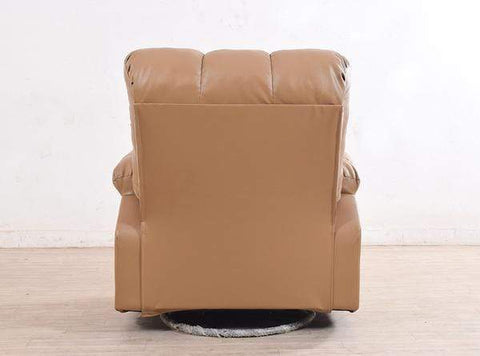 Chandler Rocker Recliner In Sand Brown Leatherette GMC Standard Sofa FN-GMC-003335