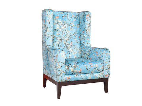 Ursula Lounge Chair in Floral Fabric