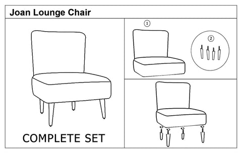Joan Lounge Chair in Cotton Fabric