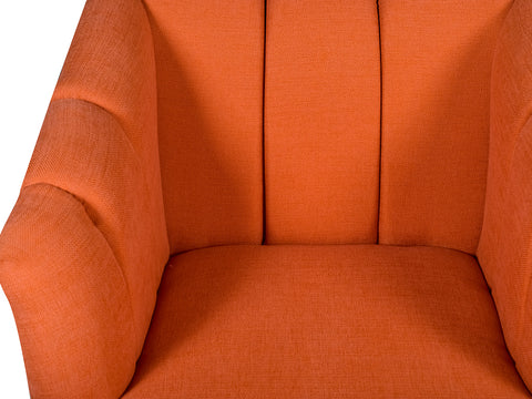 Nelio Lounge Chair in Burnt Orange Color In Jute Fabric