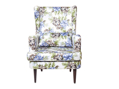 Genoa Wing Chair in Floral fabric