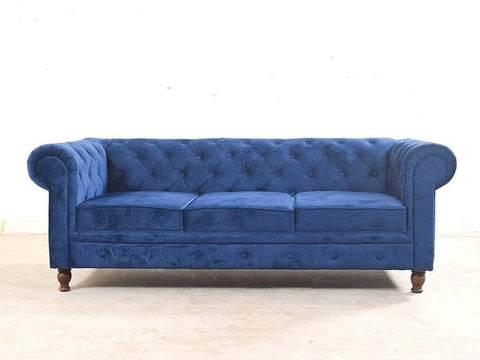 Winchester Three Seater Sofa In  Blue Fabric